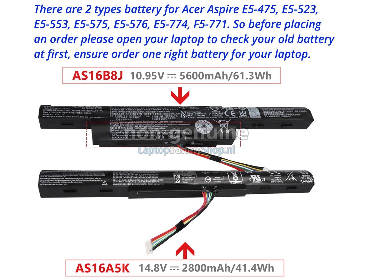 Battery for Acer Aspire E5-774G-58V3